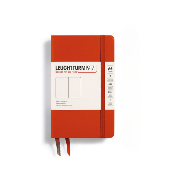 将图片加载到图库查看器，Leuchtturm1917 A6 Pocket Hardcover Notebook - Plain / Fox Red
