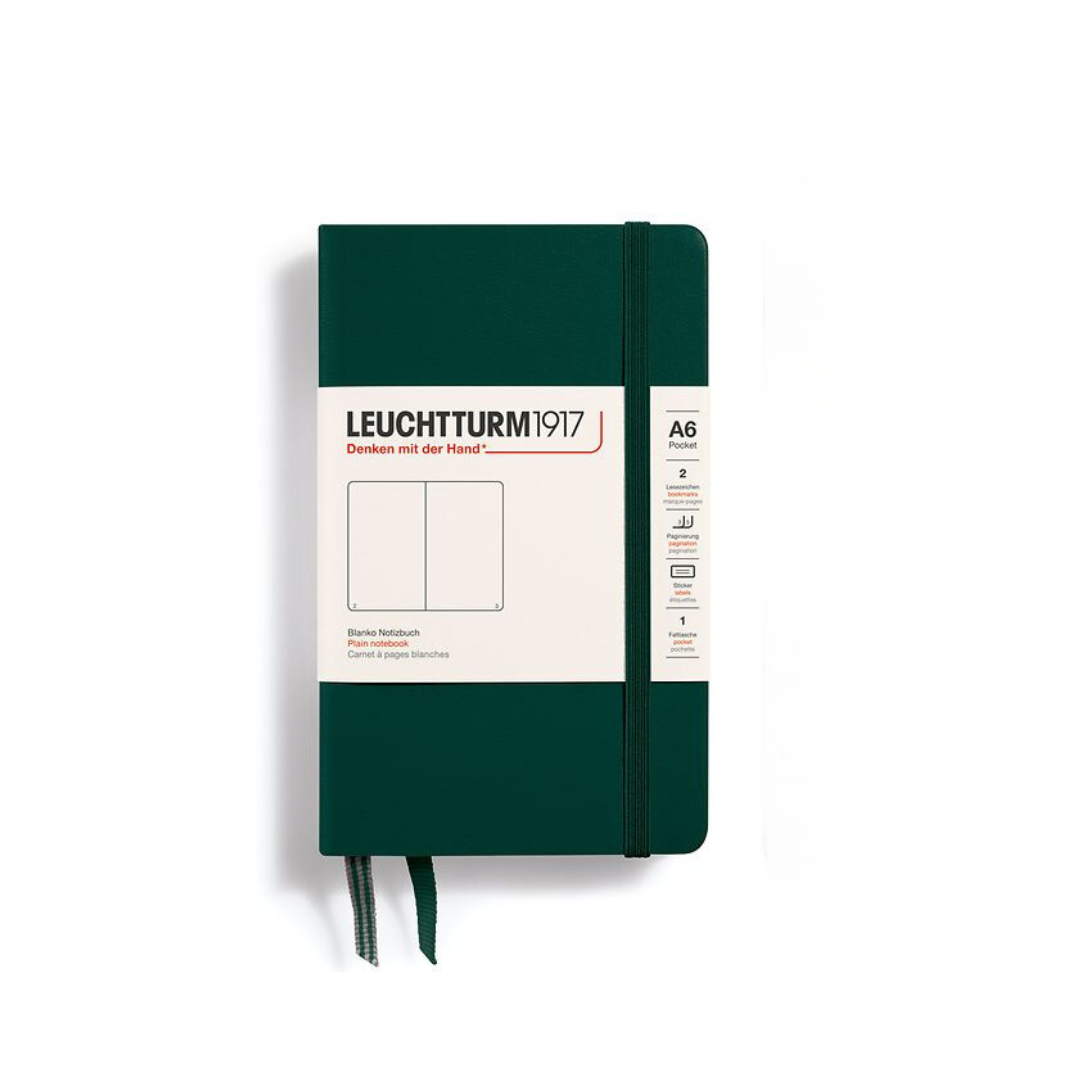 Leuchtturm1917 A6 Pocket Hardcover Notebook in Plain / Forest Green — Leuchtturm1917 notebook — quality writing journal with premium paper, at Cityluxe Singapore stationery store