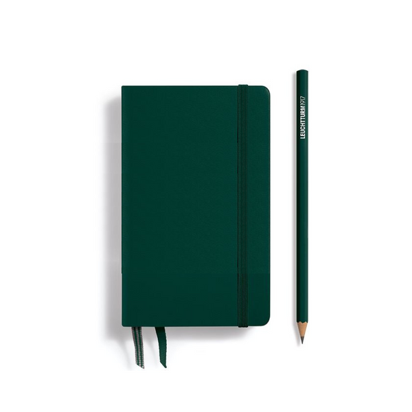 이미지를 갤러리 뷰어에 로드 , Leuchtturm1917 A6 Pocket Hardcover Notebook - Plain / Forest Green
