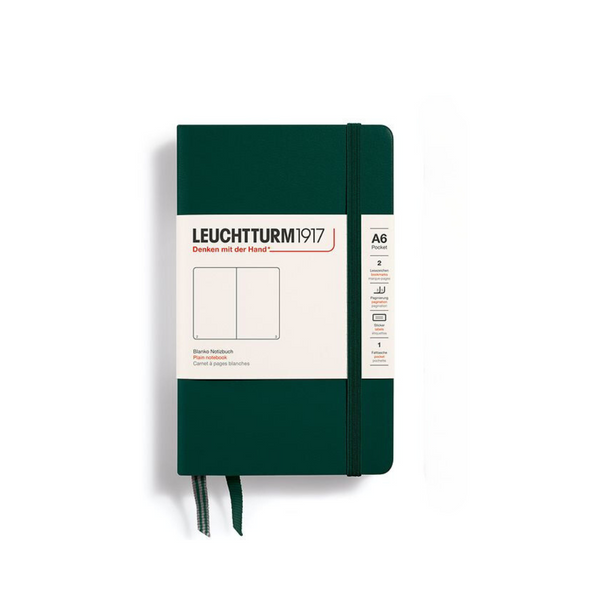 Load image into Gallery viewer, Leuchtturm1917 A6 Pocket Hardcover Notebook - Plain / Forest Green

