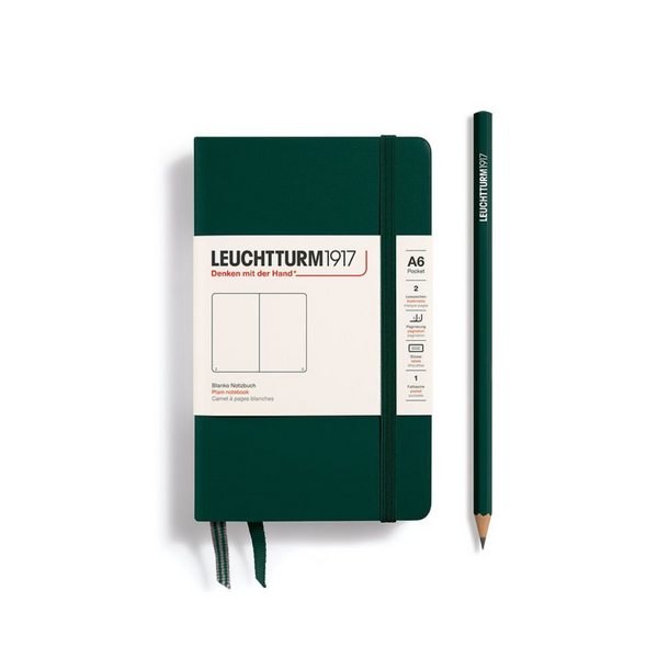 Load image into Gallery viewer, Leuchtturm1917 A6 Pocket Hardcover Notebook - Plain / Forest Green
