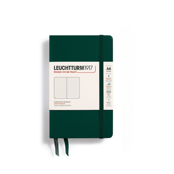 Load image into Gallery viewer, Leuchtturm1917 A6 Pocket Hardcover Notebook - Dotted / Forest Green
