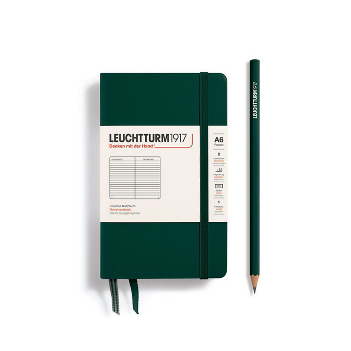 Leuchtturm1917 A6 Pocket Hardcover Notebook - Ruled / Forest Green