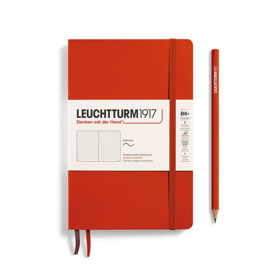 Leuchtturm1917 B6+ Softcover Paperback Notebook in Dotted / Fox Red — Leuchtturm1917 notebook — quality writing journal with premium paper, at Cityluxe Singapore stationery store