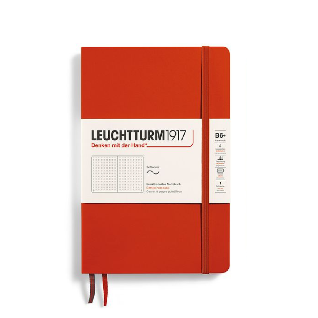 Leuchtturm1917 B6+ Softcover Paperback Notebook in Dotted / Fox Red — Leuchtturm1917 notebook — quality writing journal with premium paper, at Cityluxe Singapore stationery store