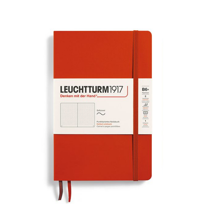 Leuchtturm1917 B6+ Softcover Paperback Notebook in Dotted / Fox Red — Leuchtturm1917 notebook — quality writing journal with premium paper, at Cityluxe Singapore stationery store