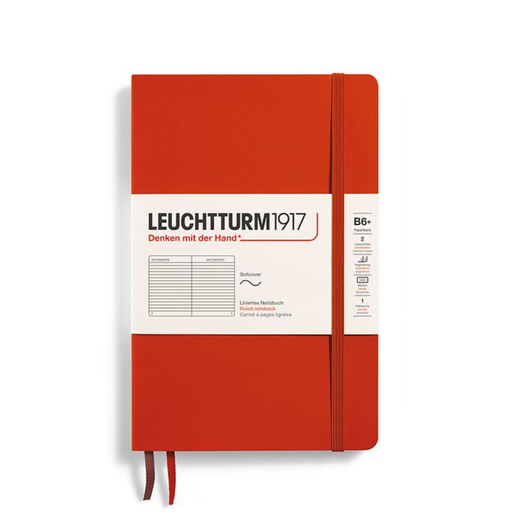 Leuchtturm1917 B6+ Softcover Paperback Notebook in Ruled / Fox Red — Leuchtturm1917 notebook — quality writing journal with premium paper, at Cityluxe Singapore stationery store