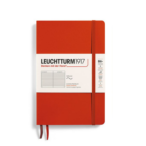 画像をギャラリービューアに読み込む, Leuchtturm1917 B6+ Softcover Paperback Notebook - Ruled / Fox Red
