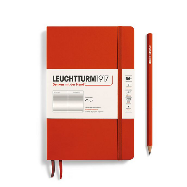 画像をギャラリービューアに読み込む, Leuchtturm1917 B6+ Softcover Paperback Notebook - Ruled / Fox Red
