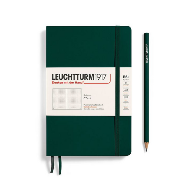 이미지를 갤러리 뷰어에 로드 , Leuchtturm1917 B6+ Softcover Paperback Notebook - Dotted / Forest Green
