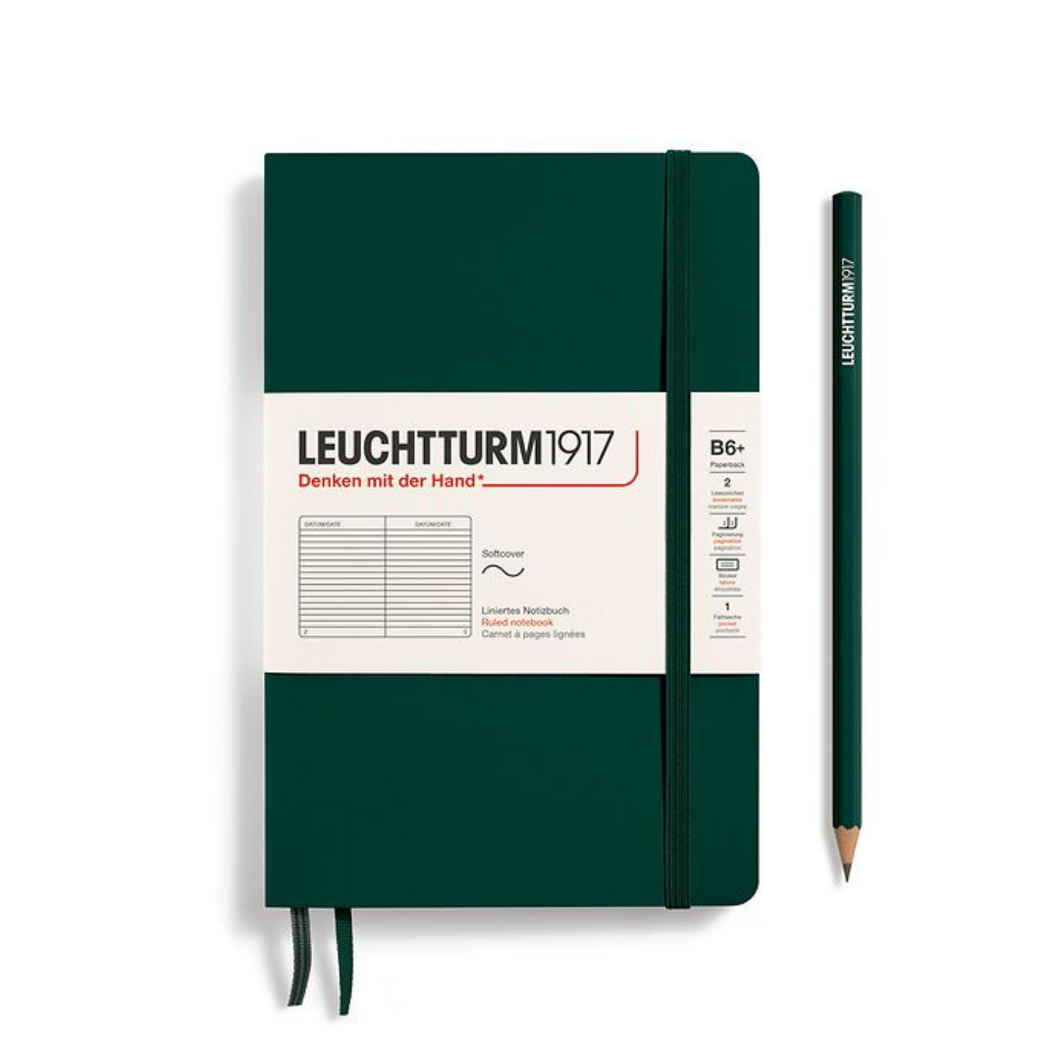 Leuchtturm1917 B6+ Softcover Paperback Notebook - Ruled / Forest Green