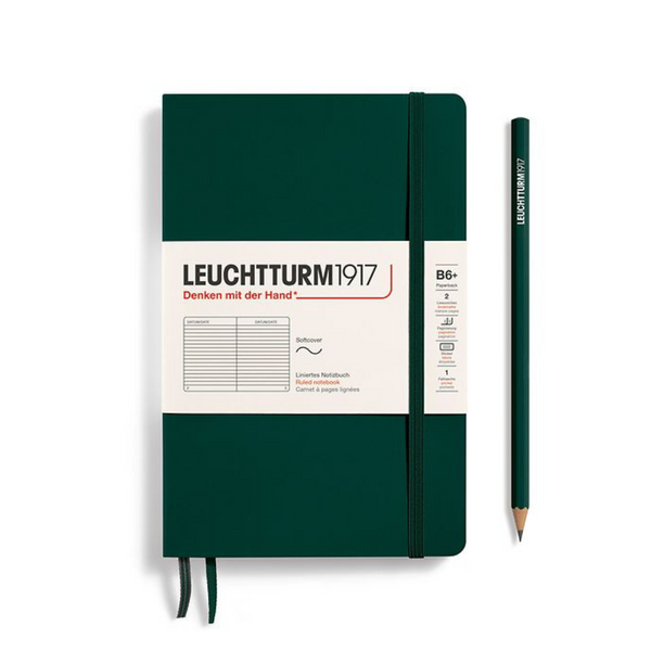 이미지를 갤러리 뷰어에 로드 , Leuchtturm1917 B6+ Softcover Paperback Notebook - Ruled / Forest Green
