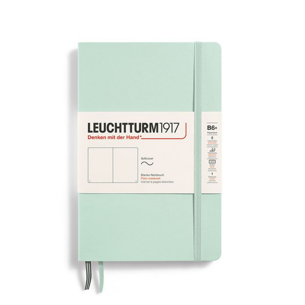 将图片加载到图库查看器，Leuchtturm1917 B6+ Softcover Paperback Notebook - Plain / Mint Green
