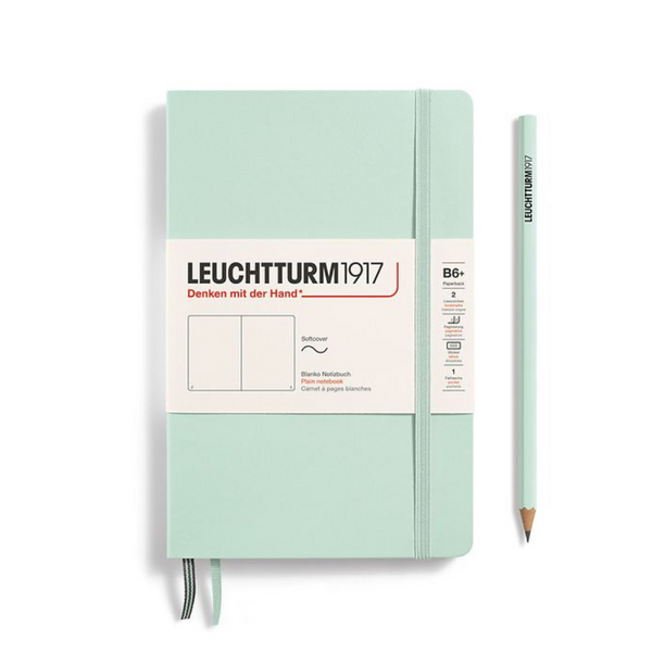 Load image into Gallery viewer, Leuchtturm1917 B6+ Softcover Paperback Notebook - Plain / Mint Green
