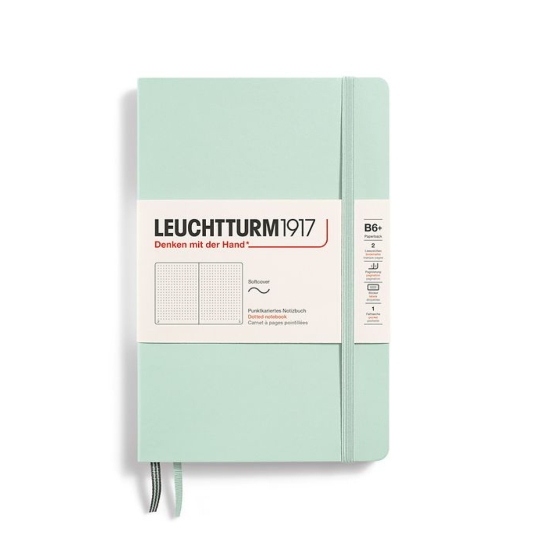 Leuchtturm1917 B6+ Softcover Paperback Notebook in Dotted / Mint Green — Leuchtturm1917 notebook — quality writing journal with premium paper, at Cityluxe Singapore stationery store