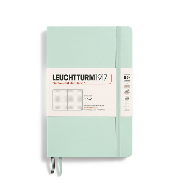 이미지를 갤러리 뷰어에 로드 , Leuchtturm1917 B6+ Softcover Paperback Notebook - Dotted / Mint Green
