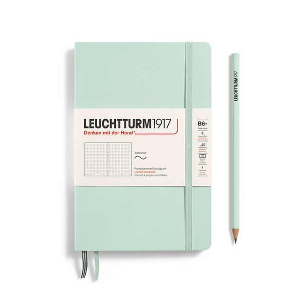 Load image into Gallery viewer, Leuchtturm1917 B6+ Softcover Paperback Notebook - Dotted / Mint Green
