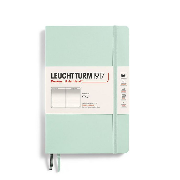 Leuchtturm1917 B6+ Softcover Paperback Notebook in Ruled / Mint Green — Leuchtturm1917 notebook — quality writing journal with premium paper, at Cityluxe Singapore stationery store