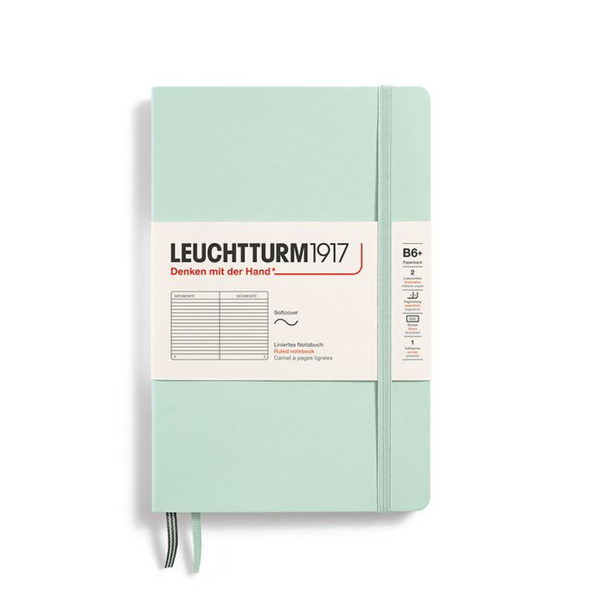 Load image into Gallery viewer, Leuchtturm1917 B6+ Softcover Paperback Notebook - Ruled / Mint Green
