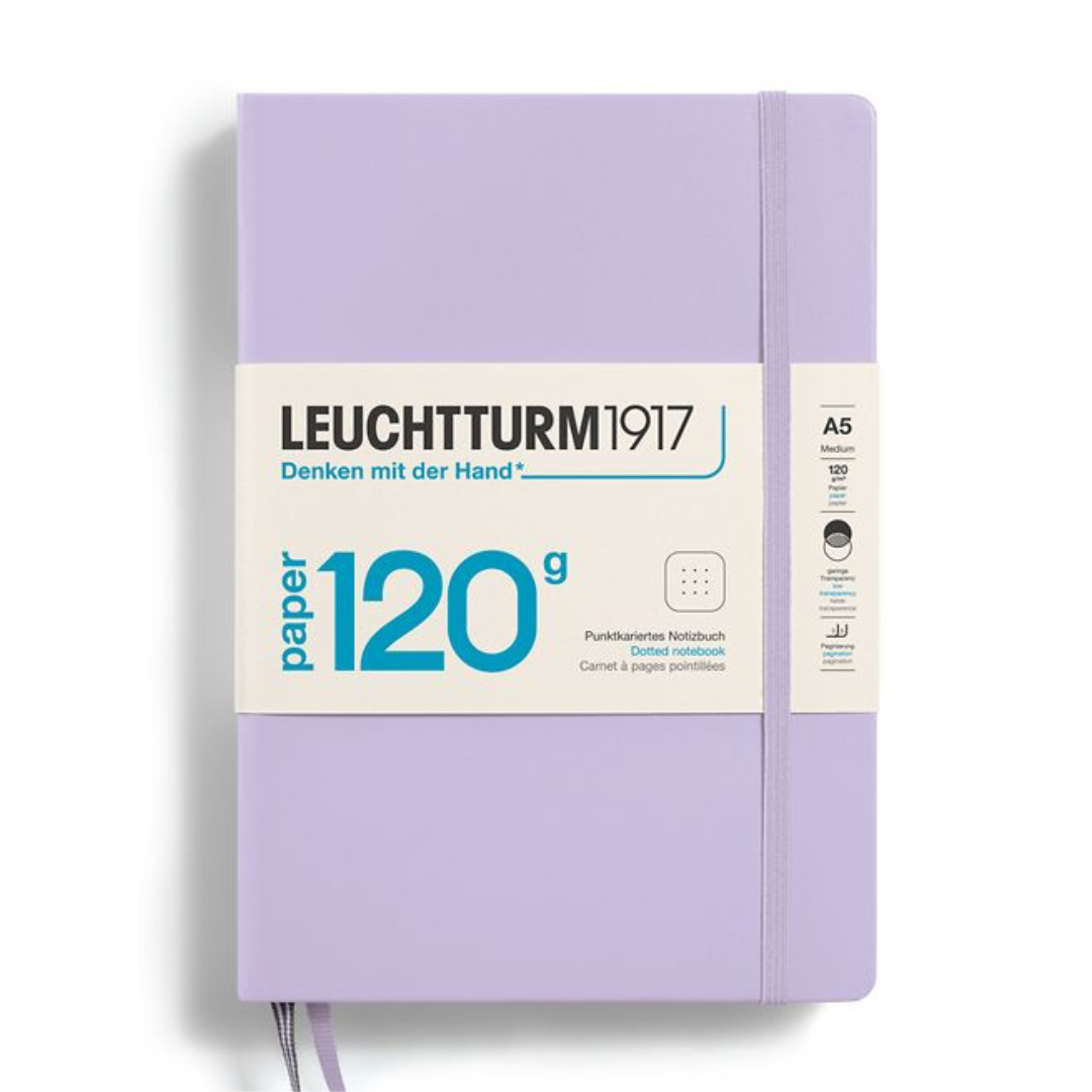 Leuchtturm1917 120G Edition A5 Medium Hardcover Notebook in Dotted / Lilac — Leuchtturm1917 notebook — quality writing journal with premium paper, at Cityluxe Singapore stationery store