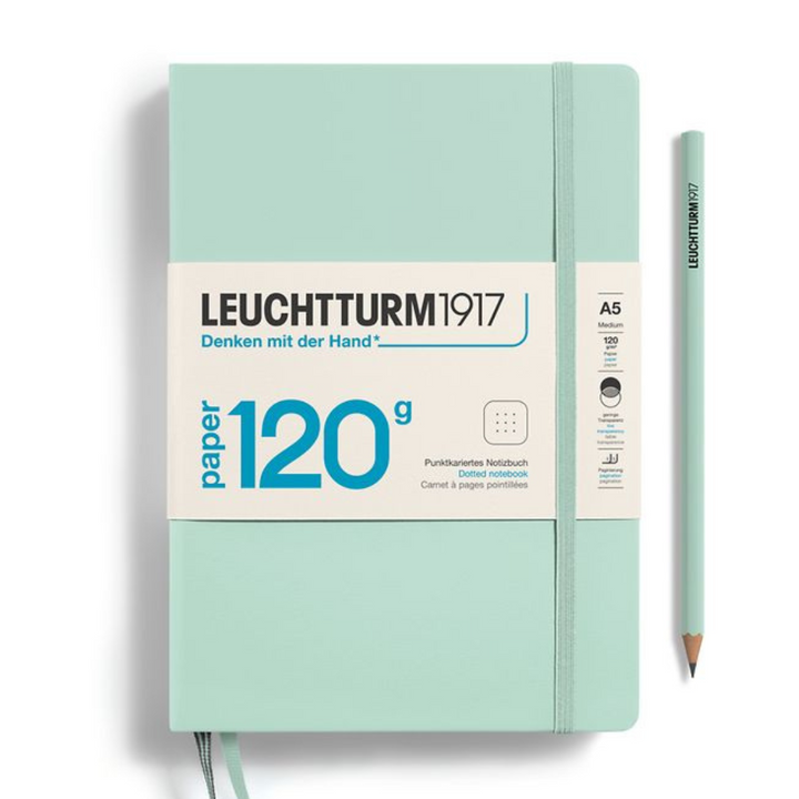 Leuchtturm1917 120G Edition A5 Medium Hardcover Notebook in Dotted / Mint Green — Leuchtturm1917 notebook — quality writing journal with premium paper, at Cityluxe Singapore stationery store