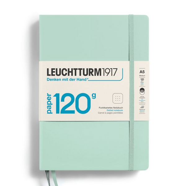 이미지를 갤러리 뷰어에 로드 , Leuchtturm1917 120G Edition A5 Medium Hardcover Notebook - Dotted / Mint Green
