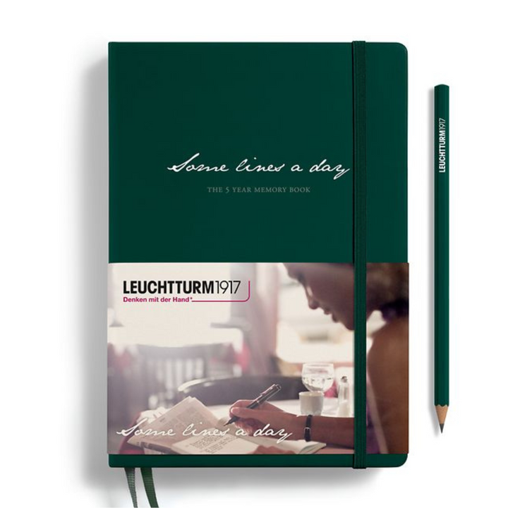 Leuchtturm1917 Some Lines A Day A5 Medium Hardcover Notebook in Forest Green — Leuchtturm1917 notebook — quality writing journal with premium paper, at Cityluxe Singapore stationery store