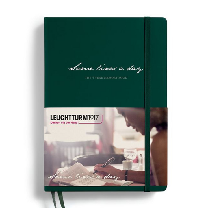 Leuchtturm1917 Some Lines A Day A5 Medium Hardcover Notebook in Forest Green — Leuchtturm1917 notebook — quality writing journal with premium paper, at Cityluxe Singapore stationery store