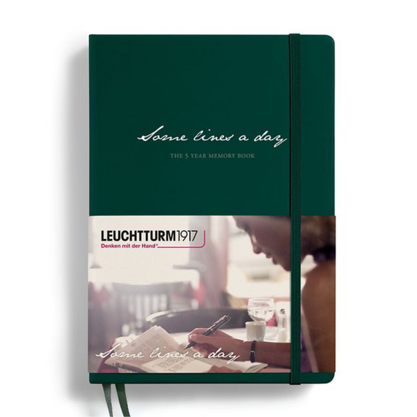 이미지를 갤러리 뷰어에 로드 , Leuchtturm1917 Some Lines A Day A5 Medium Hardcover Notebook - Forest Green
