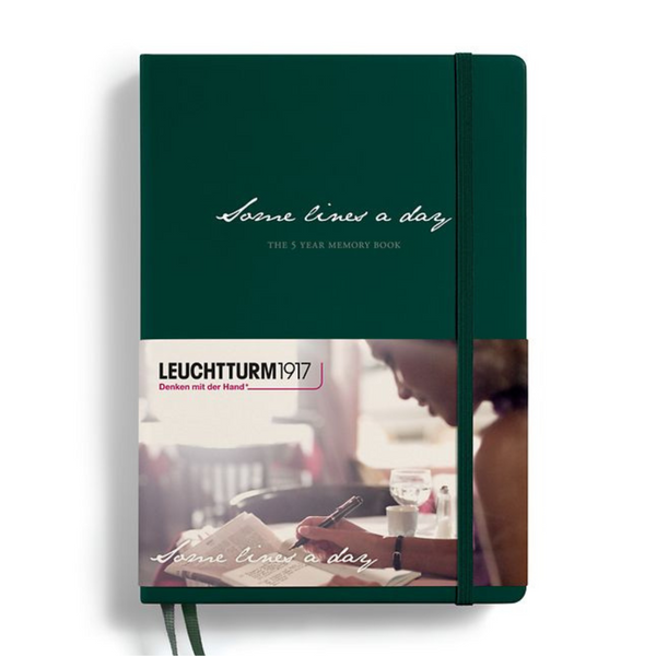 画像をギャラリービューアに読み込む, Leuchtturm1917 Some Lines A Day A5 Medium Hardcover Notebook - Forest Green
