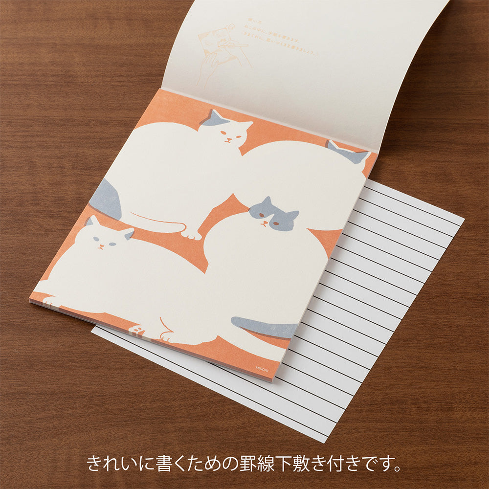MIDORI Kimagure Easy &amp; Cozy Letter Pad – Cat — Midori letter pad — premium stationery and lifestyle, at Cityluxe Singapore