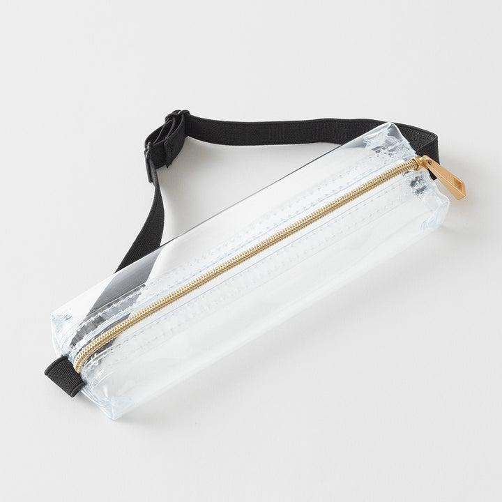 Midori Book Band Pen Case (B6-A5 Size) in Clear — Midori pen case — protective pouch for pens and writing instruments, at Cityluxe Singapore
