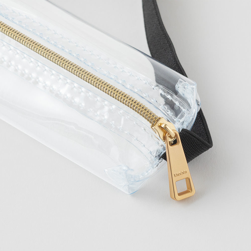 Midori Book Band Pen Case (B6-A5 Size) in Clear — Midori pen case — protective pouch for pens and writing instruments, at Cityluxe Singapore