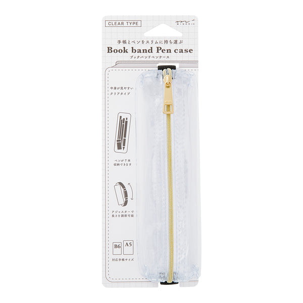 이미지를 갤러리 뷰어에 로드 , Midori Book Band Pen Case (B6-A5 Size) - Clear A
