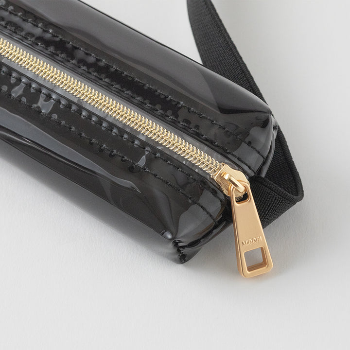 Midori Book Band Pen Case (B6-A5 Size) in Clear Black — Midori pen case — protective pouch for pens and writing instruments, at Cityluxe Singapore