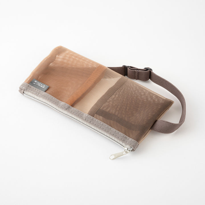 Midori Book Band Pen Case (B6-A5) - Mesh Brown
