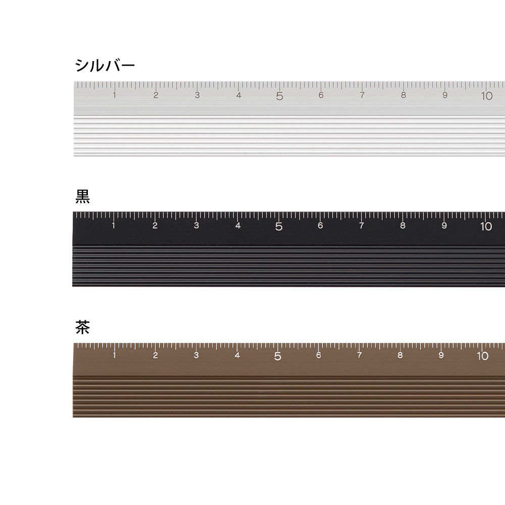 Midori Aluminum Ruler 15cm - Black — with packaging