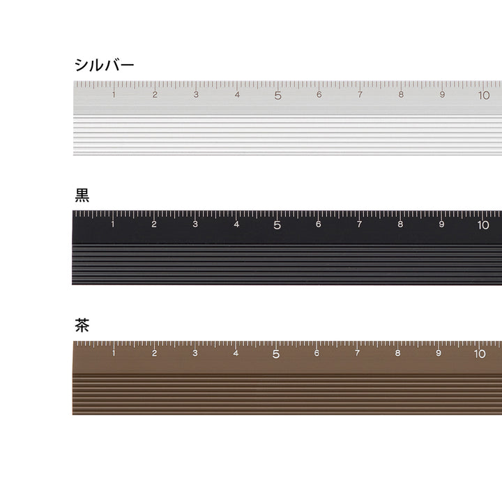 Midori Aluminum Ruler 15cm - Black — with packaging