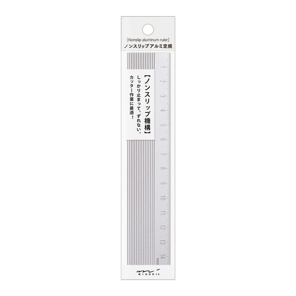 Load image into Gallery viewer, Midori Aluminum Ruler 15cm Non-Slip - Silver
