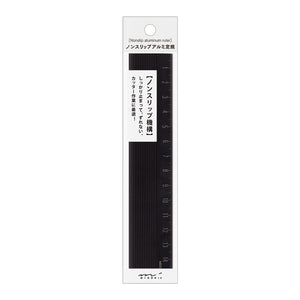 Midori Aluminum Ruler 15cm Non-Slip - Black