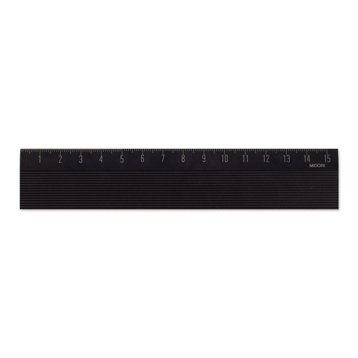 Midori Aluminum Ruler 15cm Non-Slip - Black