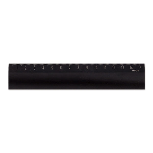 Load image into Gallery viewer, Midori Aluminum Ruler 15cm Non-Slip - Black
