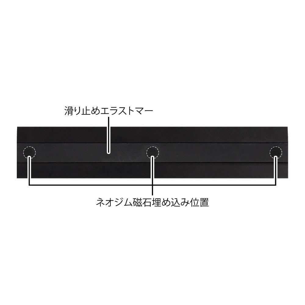 Midori Aluminum Ruler 15cm Non-Slip - Black