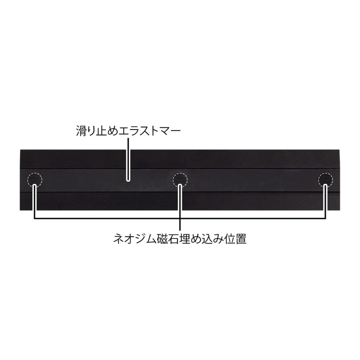 Midori Aluminum Ruler 15cm Non-Slip - Black