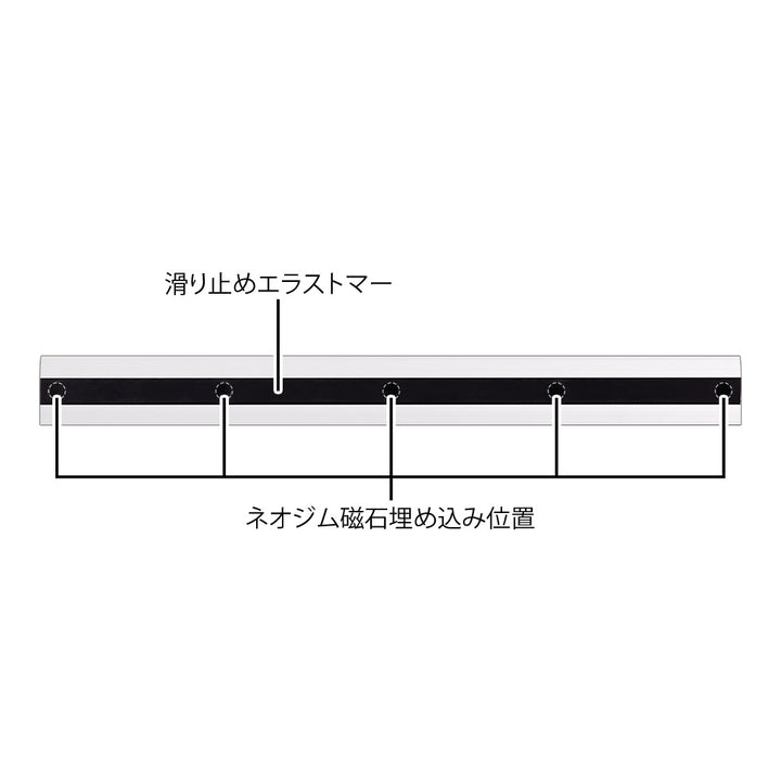 Midori Aluminum Aluminum Ruler - 30cm Non-Slip Silver — angle view