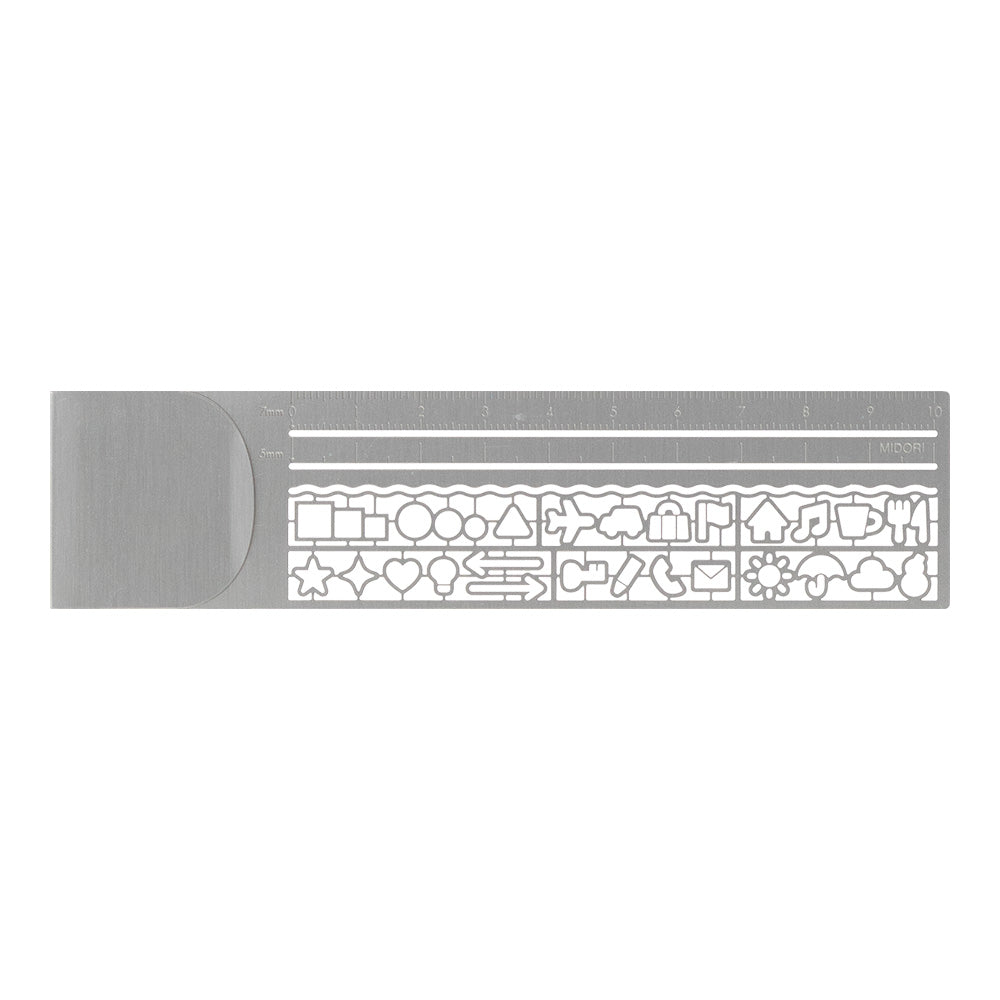 Midori Clip Ruler Silver A — Midori ruler — precision measuring tool for writing and design, at Cityluxe Singapore