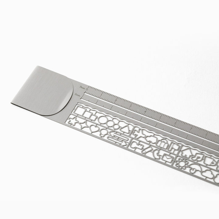 Midori Clip Ruler Silver A — Midori ruler — precision measuring tool for writing and design, at Cityluxe Singapore