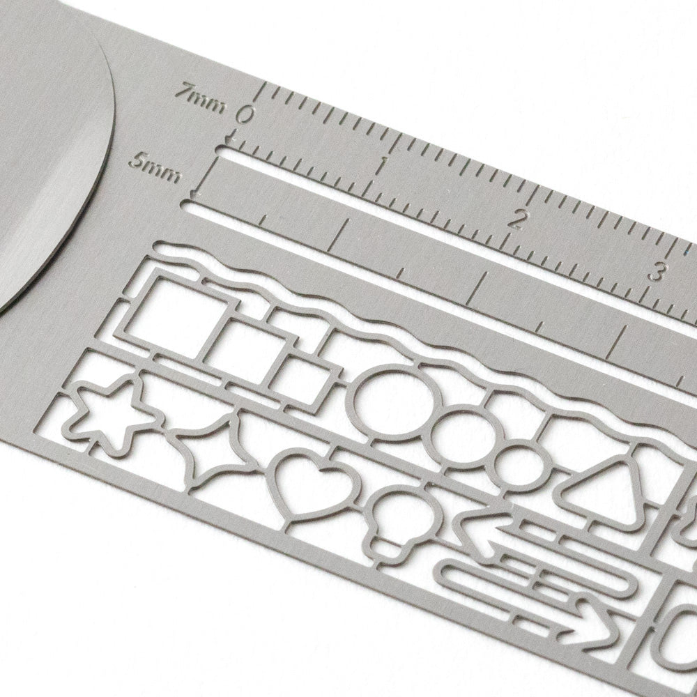Midori Clip Ruler Silver A — Midori ruler — precision measuring tool for writing and design, at Cityluxe Singapore