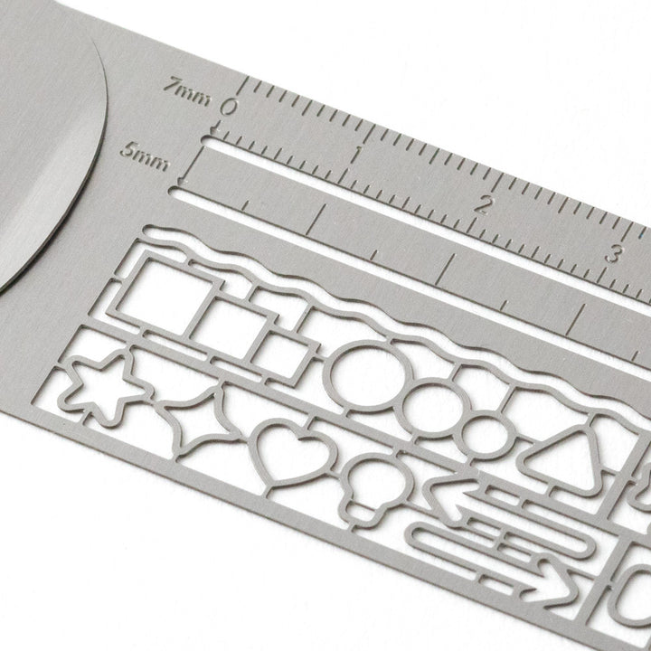 Midori Clip Ruler Silver A — Midori ruler — precision measuring tool for writing and design, at Cityluxe Singapore