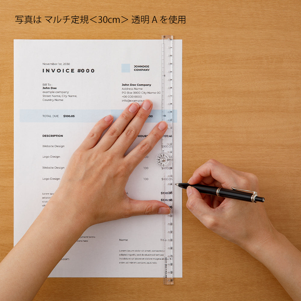 Midori Multi Ruler (30cm) — Midori ruler — precision measuring tool for writing and design, at Cityluxe Singapore